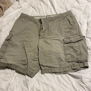 cream cargo shorts